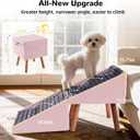 Dog ramp for Small Dogs, 2-in-1 Pet Steps & Ottoman - Foldable Dog ramp for Couch, Non-Slip Wooden Pet ramp for Puppy Senior Injured Dogs (Pink, XL(17.13H))