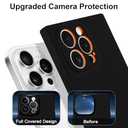 Compatible with iPhone 15 Pro Max Case Rectangle for Women Men, Soft TPU Shockproof Full Lens Protection, Works with Magnetic Wireless Charging Cover Phone Case for iPhone 15 Pro Max Black