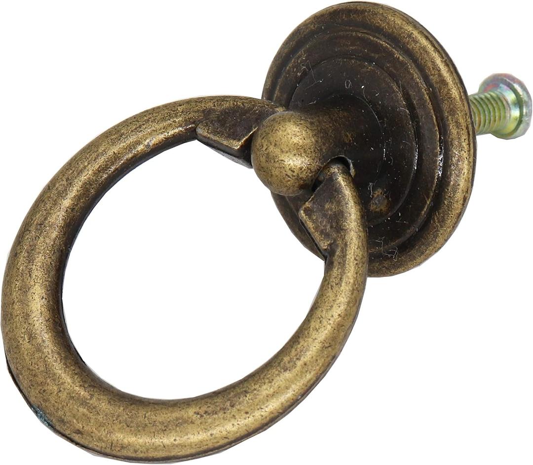 binifiMux 8pcs Antique Vintage Cabinet Drawer Cupboard Dresser Furniture Drop Ring Knobs Pulls Handles,Bronze, Single Hole