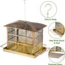 Large Bird Feeder, Heavy Duty Metal Bird Feeders for Outdoor Hanging, 9.5LB Seed Capacity Wild Birdfeeder for Outside Garden Decoration