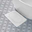 Laura Ashley Reversible Cotton 17 x 24 in. Bath Mat, White