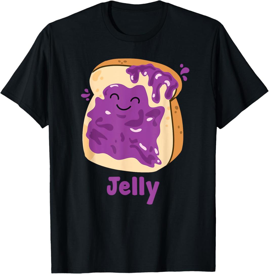 Peanut Butter & Jelly Matching Couple Halloween Best Friends T-Shirt (M, Black)