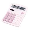 DANRONG Cute Pink Desktop Calculator with Big Buttons, Dual Power Source, Solar and Battery, Large Display Screen - Perfect for Office, Teachers, and Students (Pink)