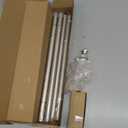 TONIAL Curtain Rods 32 to 58 Inch(2.6-4.8ft), Telescoping Splicing 3/4 Single Rods for Windows 20 to 53 Inch(1.7-4.4ft) Decorative Drapery Rod with Acrylic Diamond Finial, Nickel