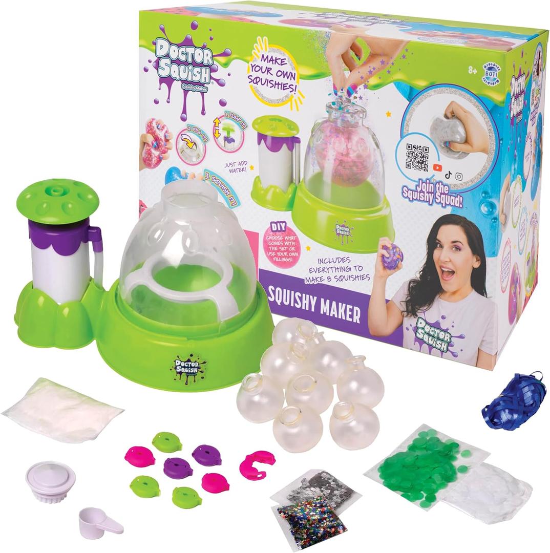 Doctor Squish Squishy Maker Station | DIY Make Your Squishies Kit | All Inclusive with Sparkles & Slime Powder | Ages 8 & Up