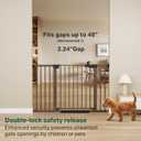 Cumbor 30-48 in Baby Gate for Stairs, Auto Close Dog Gate Indoor, Brown