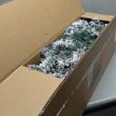 Goplus 4.5 FT Pre-Lit Snow Flocked Christmas Tree, Artificial Hinged Xmas Tree W/ 150 LED Lights, 295 Branch Tips, Non-Flammable PVC Leaves, Metal Stand, Xmas Holiday Decor for Office Home