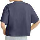 Hanes Womens Originals Garment Washed Cropped T-Shirt, Crewneck Crop Tees for Women (L)