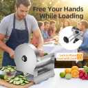 Upgraded Commercial Vegetable Slicer with Hands-Free Operation, Carry Handle & Cleaning Brush, 2-in-1 Electric & Manual Stainless Steel Fruit Cutter, Adjustable 013mm for Cabbage, Potatoes, Tomatoes