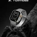 Fullmosa Metal Band Compatible with Apple Watch Bands Ultra3 2 1 49mm, Stainless Steel Strap iWatch Band with Case for Apple Watch, Silver