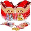 HKOYTIUP 30Pcs Christmas Ziplock Bags Christmas Candy Bags Resealable Goodie Bag Xmas Clear Gift Bags Reindeer Food Bags Cute Ziplock Bag for Party Gift Wrapping Supplies Decor