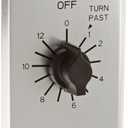 TORK C512H Spring-Wound in-Wall Twist Timer with Commercial Style Metal Plate and 12-Hour Length for Automatic Shutoff of Motors or Lights