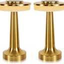 Cordless Table Lamp, Portable LED Desk Lamp, Table Sensor Control Beside Lamps, Kids Night Light with Stepless Dimming & Charging Completed Tip Light & 3 Colors Changing (Gold 2 Pack)