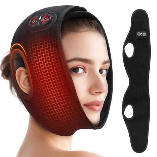 Cordless TMJ Heating Pad for Jaw Pain, Jaw Heating Wrap, Tmj Relief Products Jaw, Face Heating Pad with Ear-Friendly Openings, Enlarged Heating Coverage, 3 Heat Modes & 3 Timer Options