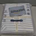 MooMee Striped Duvet Cover Set 100% Washed Cotton Linen Like Textured Breathable Durable Soft Comfy (Cornflower Blue White Classic Stripes, Full 80"x90")