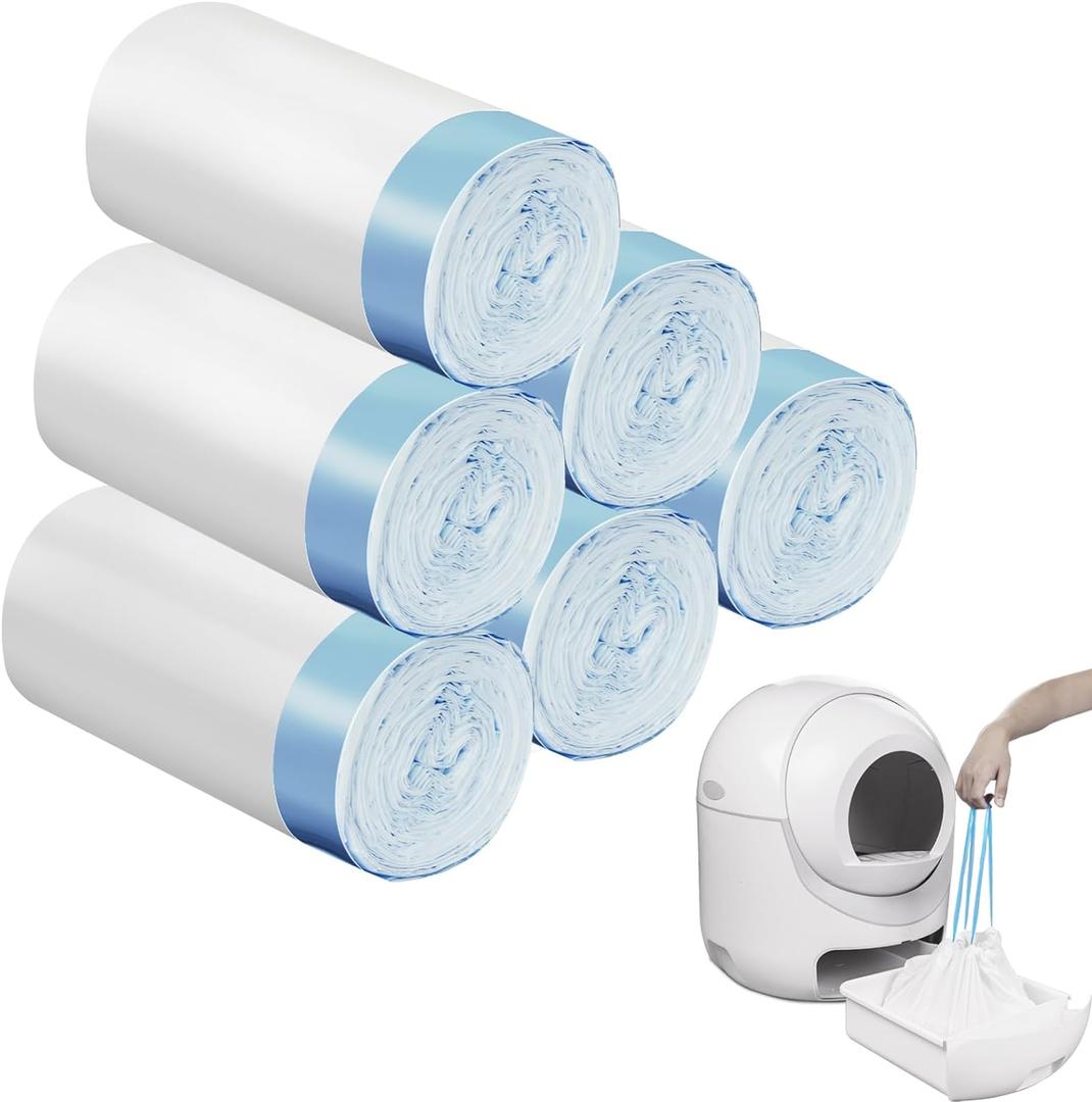 120 Count Extra Large Cat Litter Box Liners, Cat Litter Waste Receptacles Bags for Cleanpethome/BCHARYA Self-Cleaning Litter Box (Blue)