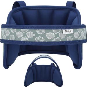 NAPUP Child Head Strap for Car Seat  Adjustable Polyester Carseat Head Support for Toddler (Dark Blue)