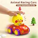 Press to Go Car Toddlers Toys for 1-3, Push Go Animal Racing Car Set 4 Pack, Baby Infant Playing Vehicle Toys 6-12-18 Months, Birthday Gifts for 1-2 3-4 Years Old Boys Girls