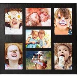 Picture Frame Collage 5x7 Photos Display - 7 Openings Photo Collage Picture Frame Wall Decor for Wall Mounting Vertically or Horizontally Frames for Wedding Anniversary, 19.4x17.4 inches