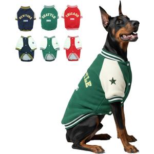 Giant Dog Winter Jacket, Fleece Lined Doggy Sweater for Chilly Days, Warm Sport Vest for Extra Large Breed Dogs, Thick Cold Weather Coat for Pets, Doberman Christmas Costume, Green XXXXL