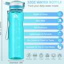 AKASO 32oz Water Bottles with Motivational Time Marker & Straw, Leakproof, Safety Lock, Tritan BPA Free, Water Jug for Fitness Gym Sports Office