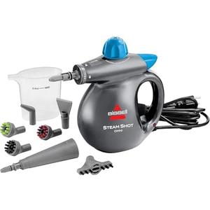 BISSELL Steam Shot Omni Pressurized Handheld Multi-Surface Natural Portable Steam Cleaner with 7 tools for tile, grout, windows, bathrooms, kitchen, auto