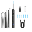 Ear Wax Removal, Ear Wax Removal Tool Camera Builtin 1296P, Easy and Safe Ear Cleaning, Earwax Removal kit with 9 Ear Set and 8 Traditional Tools, Ear Cleaning Kit for iPhone,iPad,Android (Black)