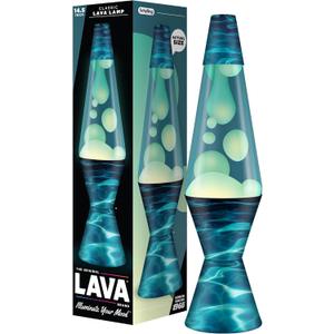 The Original Lava Lamp - 14.5" Night Swim - Classic Liquid Motion Lamp - White Wax and Blue Liquid