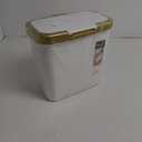 Procade Bathroom Trash Can with Lid, Plastic Garbage Can with Legs, 4 Gallon Gold Trash Bin with Push Button, Narrow White Trash Can Waste Basket for Bedroom, Living Room,OfficeDog Proof Trash Bin