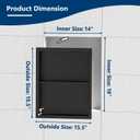 Qeke 14x18 Medicine Cabinet Recessed, Medicine Cabinet Without Mirror, 304 Stainless Steel Medicine Wall Niche with Double Shelves, Matte Black