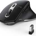 iClever Bluetooth Mouse, Wireless Large Mouse, Multi-Devices Dual Mode, Ergonomic Mice with 5 Adjustable DPI and 7 Buttons, Rechargeable Silent Mice for Laptop, iPad, MacBook, Tablet, PC, Black/Grey