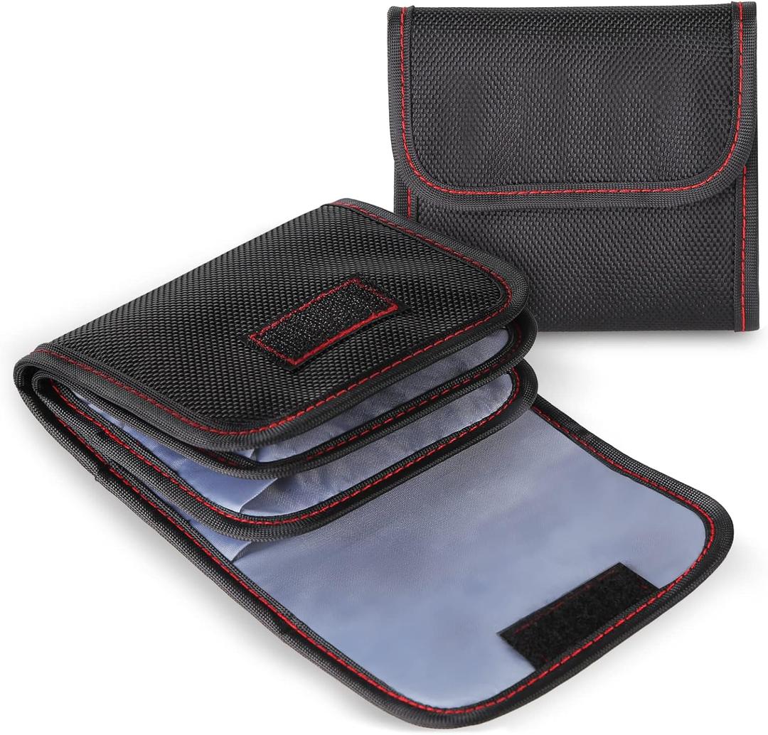 DomeStar Filter Case, 2PCS 3-Pocket Camera Lens Filter Carry Case Professional Photography Filter Holder Belt Bag Pouch Water-resistant and Dustproof Design for 25mm-82mm Filters