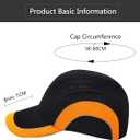 UBasic Safety Hard Hat Impact Resistant ABS Hat Lightweight Safety Bump Cap Breathable Baseball Style Protective Hat with Reflective Stripes(Black Orange)