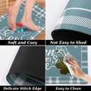 Kitchen Mats for Floor with Grid Design, Farmhouse 3 Piece Washable Absorbent Runner Rugs Non Slip Cushioned Kitchen Mat Comfort Rug Set for Kitchen, Floor, Office (17*30+17*47+17'*59", Turquoise)