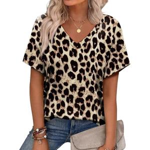Alaroo Womens Summer Tops 2025 V Neck Short Sleeve Shirts Trendy Dressy Casual Vacation Outfits Printed, XXL