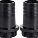Hose Barb Fitting 1-1/2" Barb x G1-1/2" BSP Male Adapter 2 Pack, ABS Plastic Submersible Pump Outlet Connector for Pond Pump Fountain Aquarium Water Feature, 1.5 Inch Barb Fitting 47mm Thread OD
