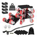 Furniture Dolly,Furniture Movers with 5 Wheels,Carbon Steel Panel Heavy Duty Dolly,Furniture Lifter with 5 360 Rotatable Rubber Universal Wheels,Maximum Load 3474LBS (6.89x6.9 IN, Black)