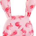 PROMOTED TO BIG SISTER Baby Girl My First Easter Outfit Bunny Pant Sets (Pink-one, 6-12 Months)