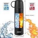 Vacuum Flask for Hot Drinks With Handle Coffee Cup Travel Mug Double Walled Sports Bottle Insulated Stainless Steel Tumblers Water Bottles Metal