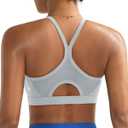 RUNNING GIRL Sports Bra for Women,Y Back Molded Cup Medium Impact Sports Bras with Sewn in Pads (Large)