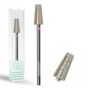 Curacoro Cuticle Nail Drill Bit 3/32'' - 5.4mm Tapered Shape Diamond Bit (Medium) for Professional Finish, Refine & Smooth Acrylic or Gel Nails, Nail Art Pedicure Manicure Salon & Home