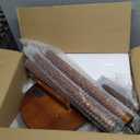 Wood Coat Rack with 2-tier Storage Shelves and 6 Hooks, Sturdy Hallway Coat Stand for Clothes, Bags and Hats Brown