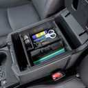 JDMCAR Center Console Organizer Compatible with Toyota 4Runner Accessories 2010-2024 and Kia Telluride (2020-2024), Insert ABS Black Materials Tray, Armrest Box Secondary Storage