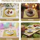 100 PCS Disposable Paper Placemats, GOH DODD 13" Thicken Mirrored Charger Plates Table Decoration Place Mats for Dinning Kitchen Bridal Shower Baby Shower Banquet Birthday Party Wedding, Square, Gold