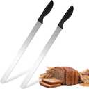 2 Pack 14 Inch Bread Cake Knife Stainless Steel Cake Slicer with Serrated Edge for Cutting Bread and Cakes, 14-inch blade and 18.7-inch total length
