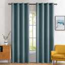 MIULEE Blackout Curtains for Bedroom Living Room Thermal Insulated Room Darkening Grommet Top Solid Light Blocking Drapery Set of 2 Window Panels 52 x 72 Inches Greyish Blue