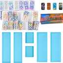 Domino Molds for Epoxy Resin Box, Domino Resin Mold Set for Casting, Storage Box Mould for DIY Epoxy Crafts Making Tool