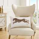 Juicy Couture Rectangle 1-Piece Decorative Accent, Premium Reversible Throw Pillow, Living Room and Bedroom Dcor, 14"x24", Cheetah White