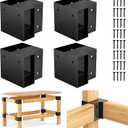 Workbench Corner Brackets Kit,4 Pcs Steel 3-Way Right Angle Corner Brackets for DIY Custom Workbench, Shelving, Work Table, Fits 2x4 (Actual 1.5"x3.5") Wood (4pcs, 2x4)