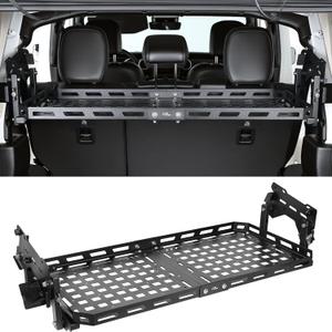 JOYTUTUS Upgraded Rear Trunk Cargo Rack Compatible with 2018-2026 Wrangler JL (4-Door Hard-Top Only), Adjustable Height Sturdy Trunk Shelf Interior Luggage Basket for Camping Trip Gear, Max 176 LBS